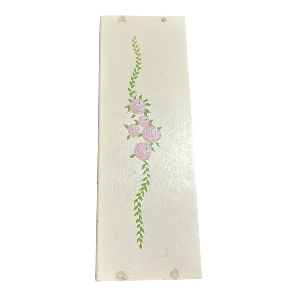 Hand-painted Birdhouse and Floral Peg Hooks Shelf Room Decor